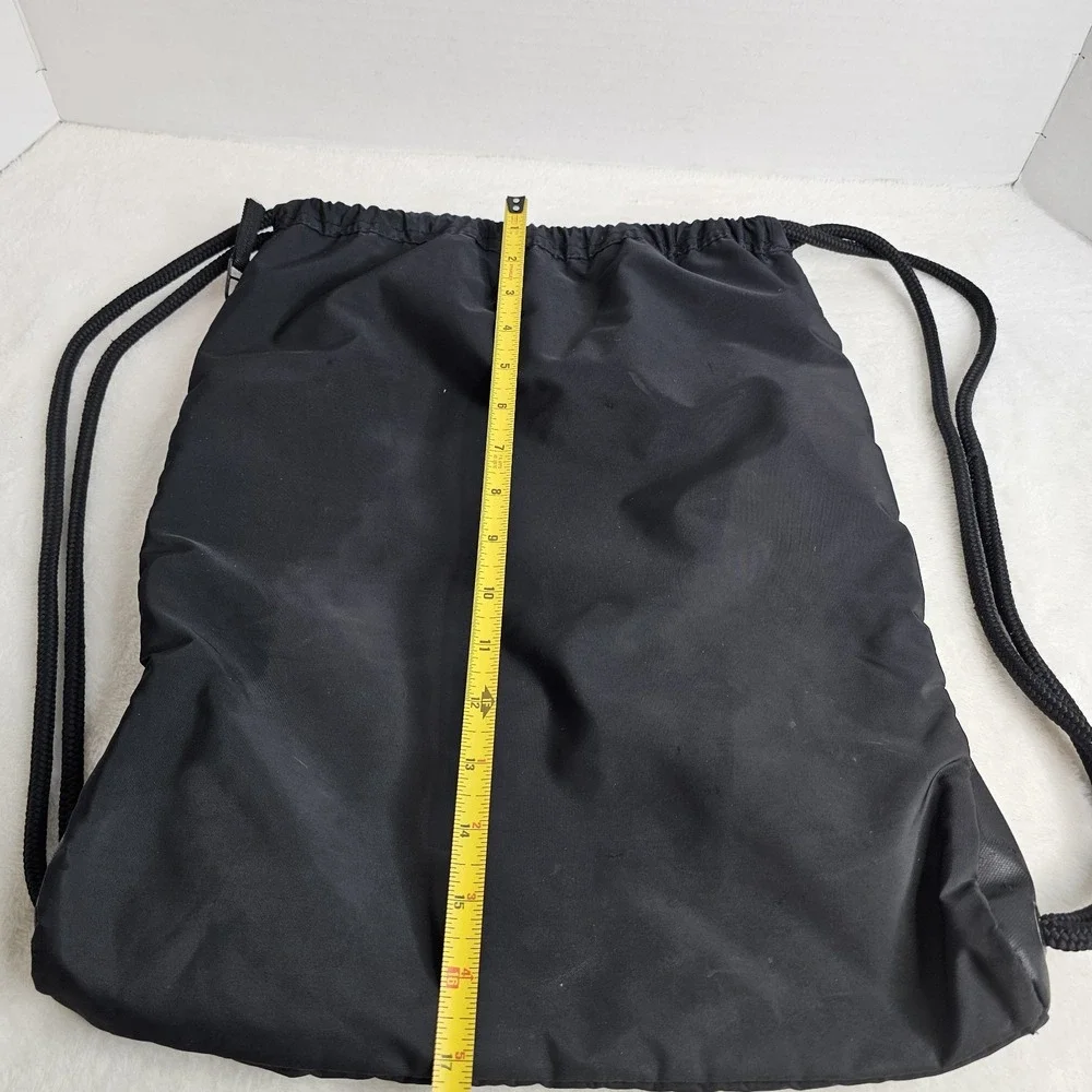 Adidas BlackDrawstring Cinch Sack Backpack ,Zipper pocket,  Sport,locker storage